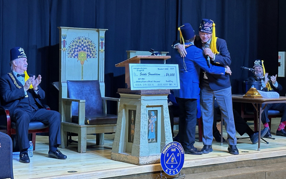 Frank Barbano presents Brandon Duenas a custom Sciot gavel